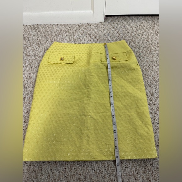ANTONIO MELANI Yellow Textured Pencil Skirt size 2 - Picture 4 of 5